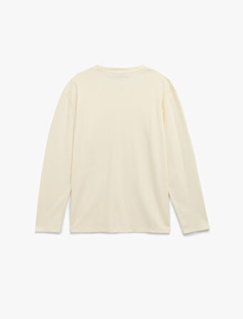 Pamuklu Bisiklet Yaka Basic Uzun Kollu Tişört