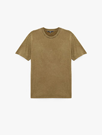 Regular Fit Kısa Kollu Pamuklu Bisiklet Yaka Tişört