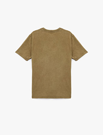 Regular Fit Kısa Kollu Pamuklu Bisiklet Yaka Tişört