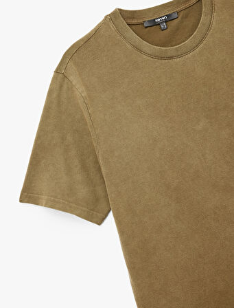 Regular Fit Kısa Kollu Pamuklu Bisiklet Yaka Tişört