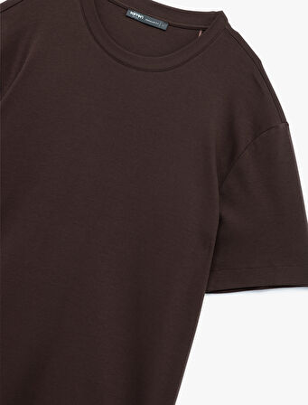 Regular Fit Bisiklet Yaka Pamuklu Kısa Kollu Basic Tişört