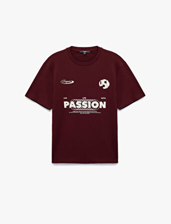 Regular Fit Kısa Kollu Bisiklet Yaka Pamuklu Baskılı Tişört