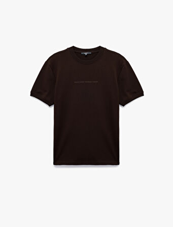 Regular Fit Kısa Kollu Bisiklet Yaka Pamuklu Baskılı Tişört