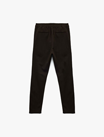 Viskon Karışımlı Cep Detaylı Pike Kumaş Düğmeli Pantolon