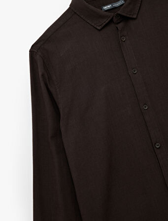 Regular Fit Pamuklu Uzun Kollu Klasik Yaka Gömlek