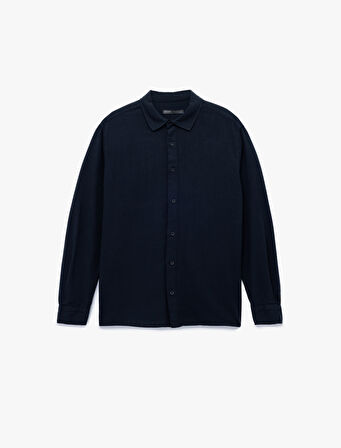 Regular Fit Pamuklu Uzun Kollu Klasik Yaka Gömlek