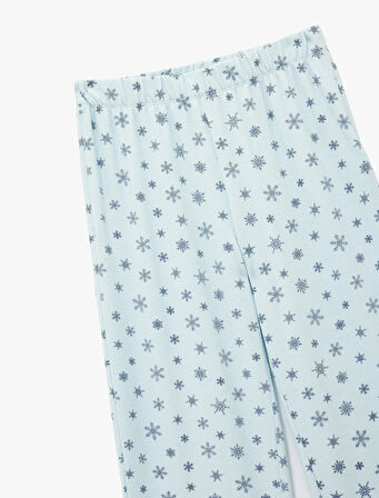 Rahat Kesim Viskon Karışımlı Baskılı Pijama Altı