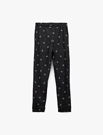 Beli Lastikli Rahat Kalıp Fiyonk Baskılı Pijama Altı