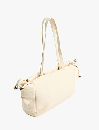 Suni Deri Metal Aksesuarlı Saplı Tote Çanta