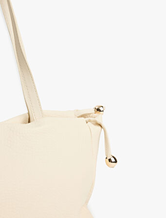 Suni Deri Metal Aksesuarlı Saplı Tote Çanta