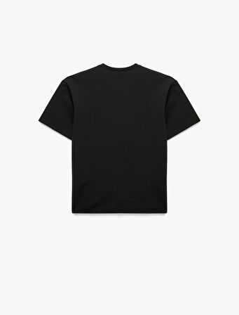 Baskılı Bisiklet Yaka Kısa Kollu Tişört