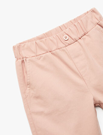 Beli Lastikli Pamuklu Cepli Basic Şort