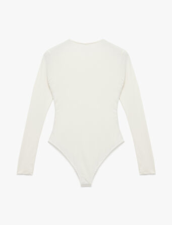 Slim Fit Uzun Kollu Bisiklet Yaka Bodysuit
