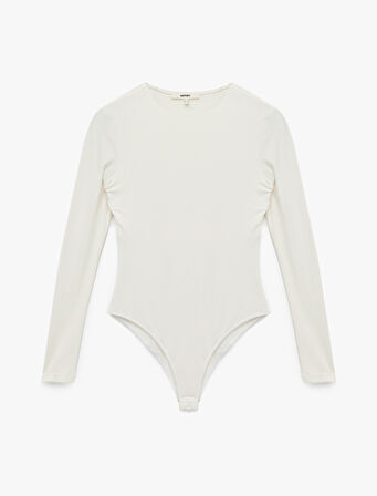Slim Fit Uzun Kollu Bisiklet Yaka Bodysuit