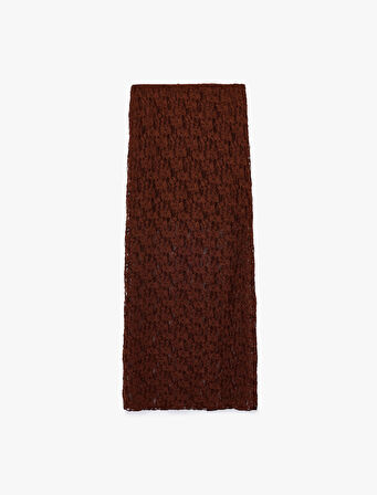 Slim Fit Yüksek Bel Dantel Midi Kalem Etek