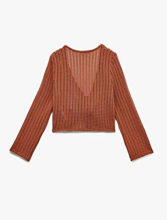 Pamuklu Bağlamalı Uzun Kollu Hırka