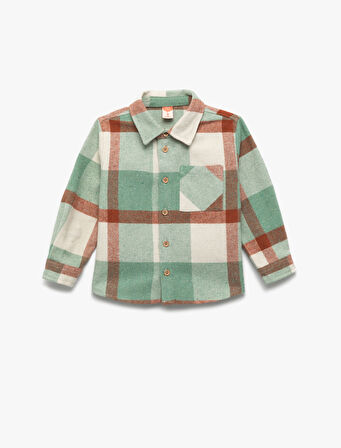 Cepli Ekoseli Uzun Kollu Oduncu Gömlek