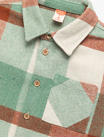 Cepli Ekoseli Uzun Kollu Oduncu Gömlek