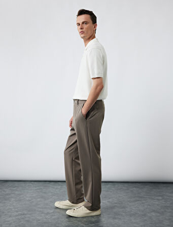 Slim Fit Cep Detaylı Düğmeli Esnek Kumaş Pantolon