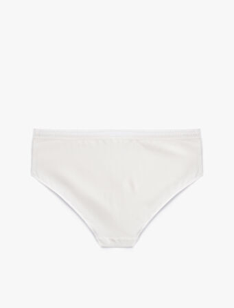 Bel Detaylı Pamuklu Rahat Kalıp Yüksek Bel Hipster Külot