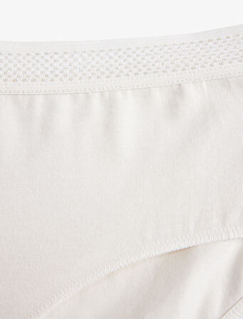 Bel Detaylı Pamuklu Rahat Kalıp Yüksek Bel Hipster Külot