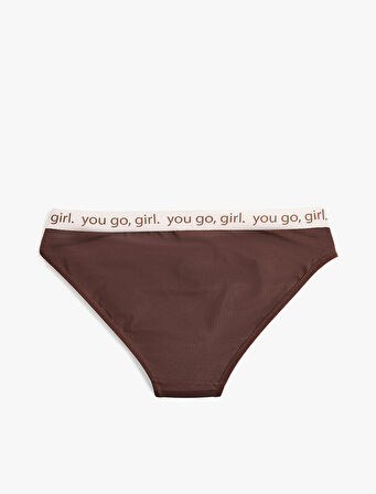 Baskılı Lastik Detaylı Rahat Kalıp Pamuklu Brief Külot