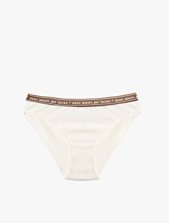 Rahat Kalıp Baskılı Bel Detaylı Pamuklu Brief Külot
