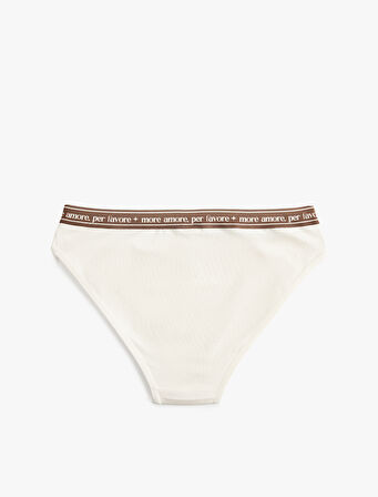 Rahat Kalıp Baskılı Bel Detaylı Pamuklu Brief Külot