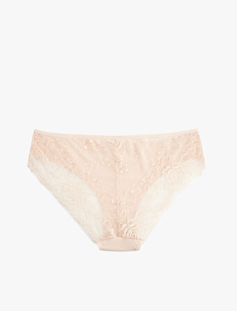 Arkası Dantel Detaylı Baskılı Brazilian Külot