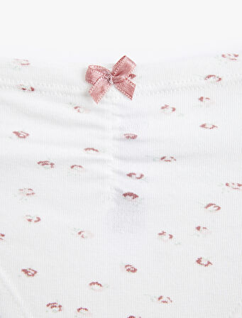 Kurdele Detaylı Rahat Kalıp Pamuklu Desenli Brazilian Külot