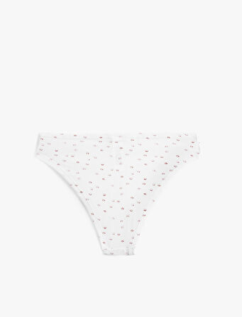 Kurdele Detaylı Rahat Kalıp Pamuklu Desenli Brazilian Külot