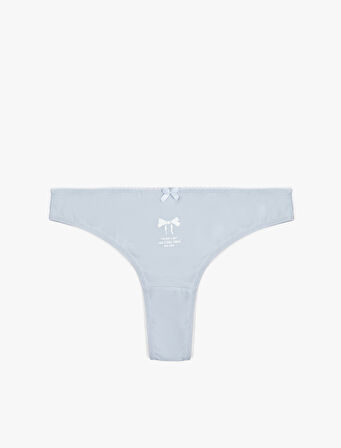 Pamuklu Rahat Kalıp Baskılı Kurdele Detaylı 3'lü Brazilian Külot Seti