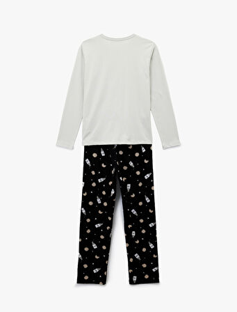 Pamuklu Baskılı Pijama Takımı