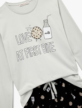 Pamuklu Baskılı Pijama Takımı