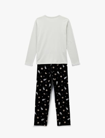 Pamuklu Baskılı Pijama Takımı