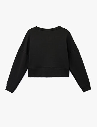 Uzun Kollu Bisiklet Yaka Oversize Spor Sweatshirt