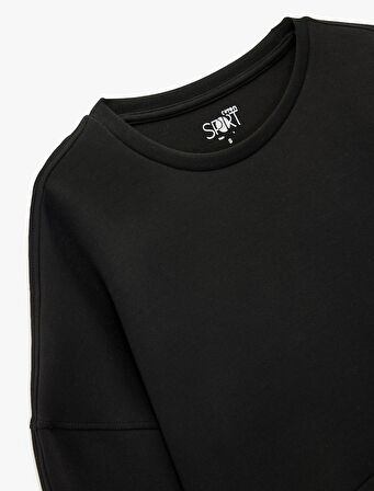 Uzun Kollu Bisiklet Yaka Oversize Spor Sweatshirt