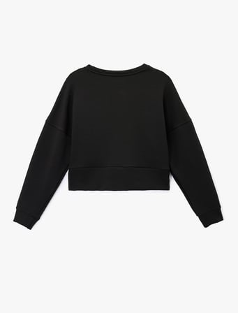 uzun kollu bisiklet yaka oversize spor sweatshirt