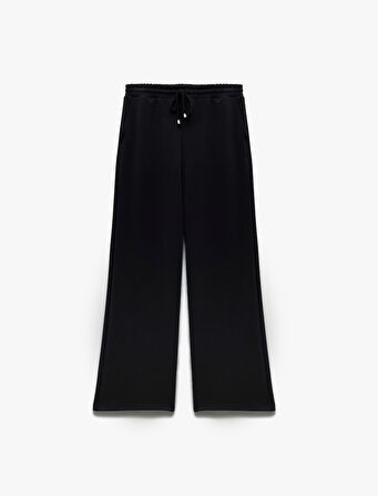 Modal Karışımlı Normal Bel Cepli Geniş Düz Paça Eşofman Altı