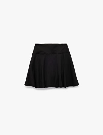 Rahat Kalıp Yüksek Bel Pileli Şort Etek