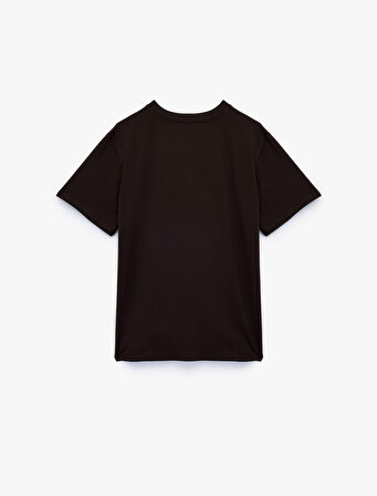 Kısa Kollu Bisiklet Yaka Pamuklu Basic Oversize Tişört