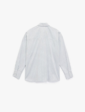 Regular Fit Pamuklu Uzun Kollu Klasik Yaka Kapaklı Çift Cep Detaylı Gömlek