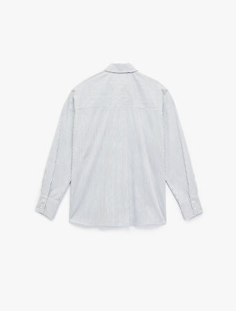 Regular Fit Pamuklu Uzun Kollu Klasik Yaka Kapaklı Çift Cep Detaylı Gömlek