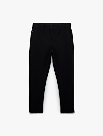 Slim Fit Cep Detaylı Düğmeli Esnek Kumaş Pantolon