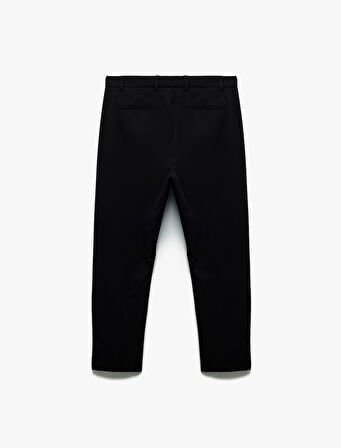 Slim Fit Cep Detaylı Düğmeli Esnek Kumaş Pantolon