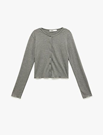 Uzun Kollu Bisiklet Yaka Triko Pijama Üstü