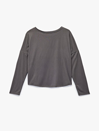 Uzun Kollu Bisiklet Yaka Rahat Kalıp Modal Pijama Üstü