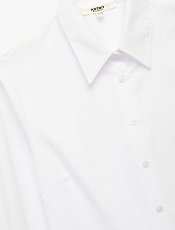 Düğmeli Uzun Kollu Regular Fit Poplin Gömlek