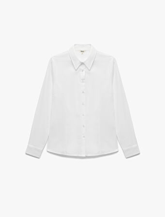 Slim Fit Uzun Kollu Klasik Yaka Poplin Gömlek