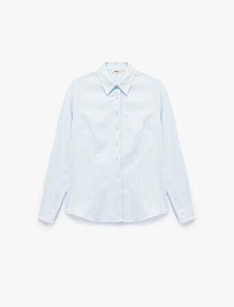 Slim Fit Uzun Kollu Klasik Yaka Poplin Gömlek